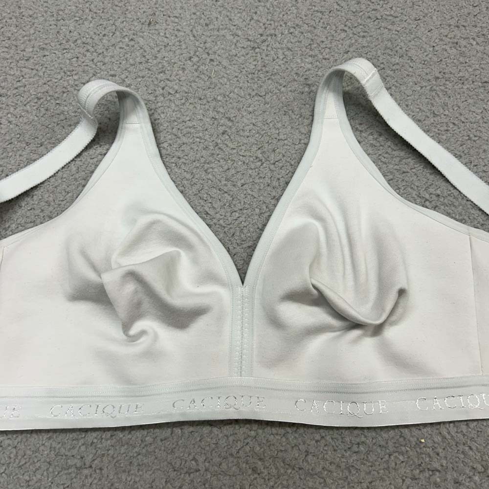 Cacique Bra 46C T-Shirt Bra Unlined Full Coverage No-Wire Cotton Lane Bryant